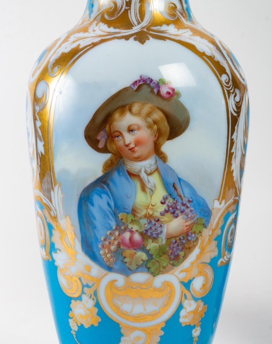 Paire De Vases En Baccarat Opaline, 19ème Siècle-photo-3