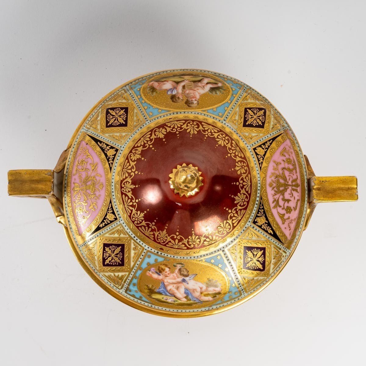 Enameled Porcelain Candy Dish, 19th Century-photo-3