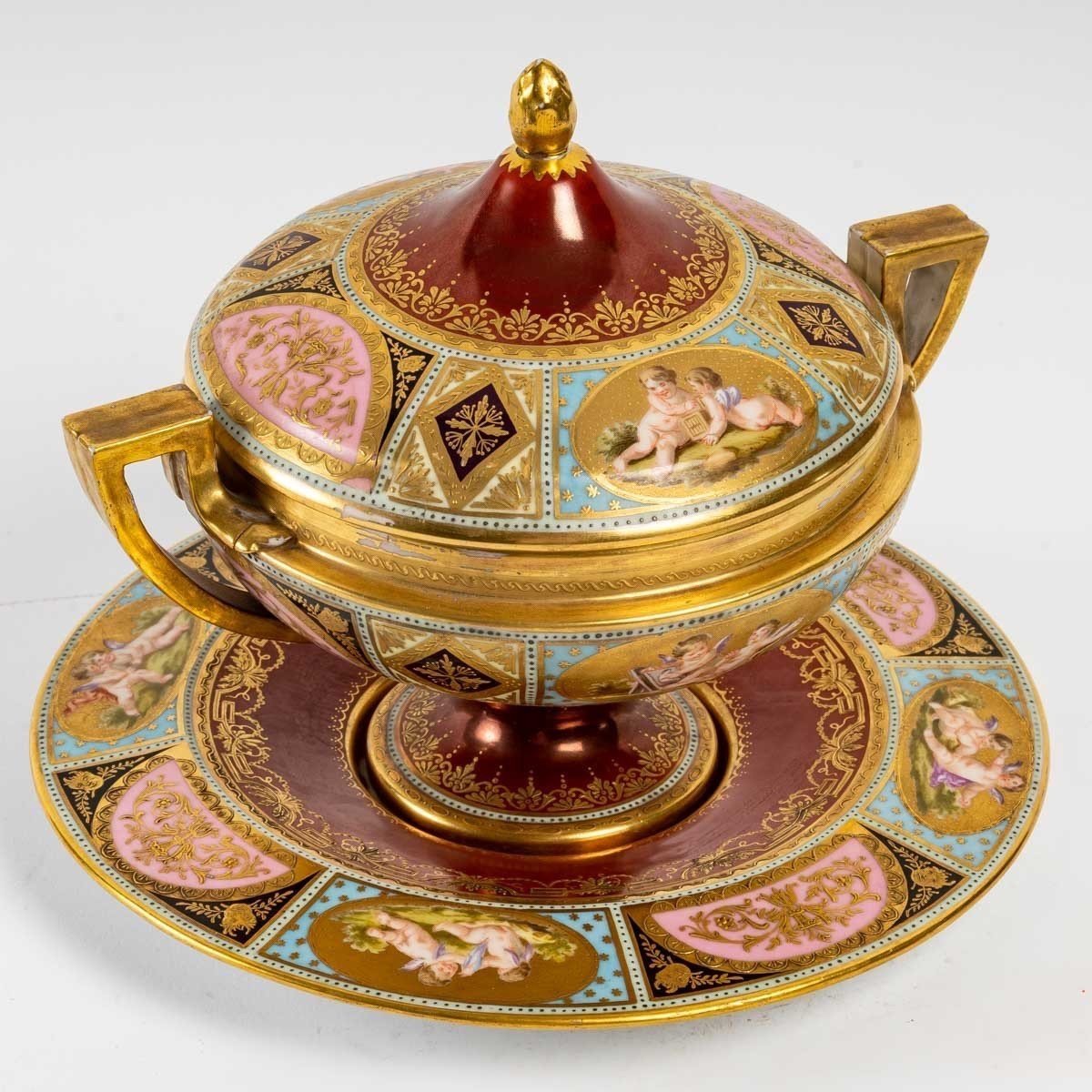 Enameled Porcelain Candy Dish, 19th Century