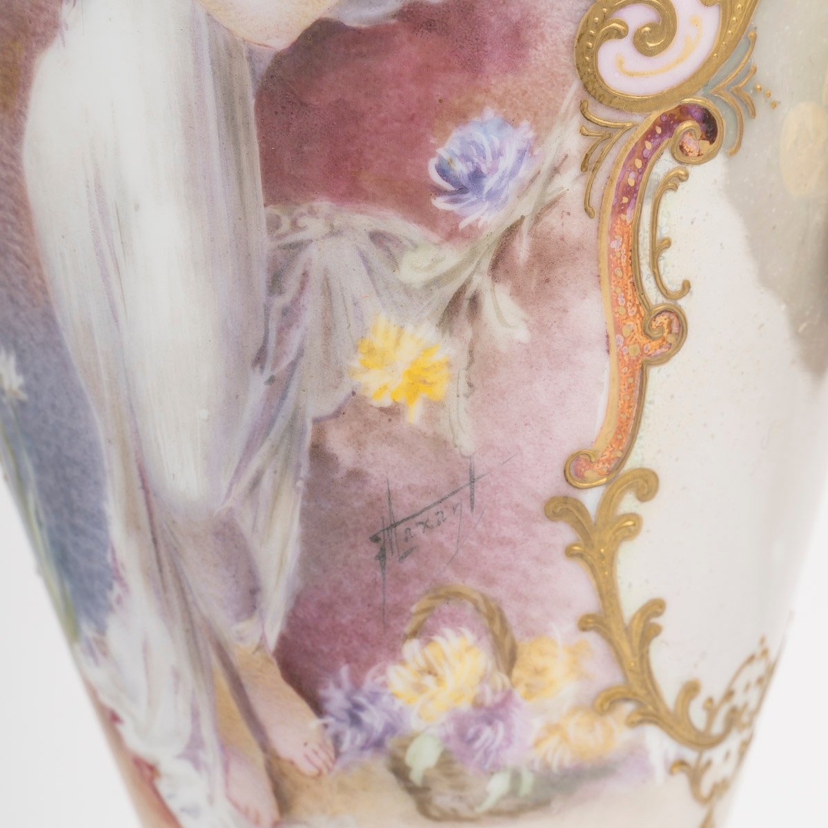 Pair Of Large Sèvres Porcelain Vases, 19th Century-photo-4