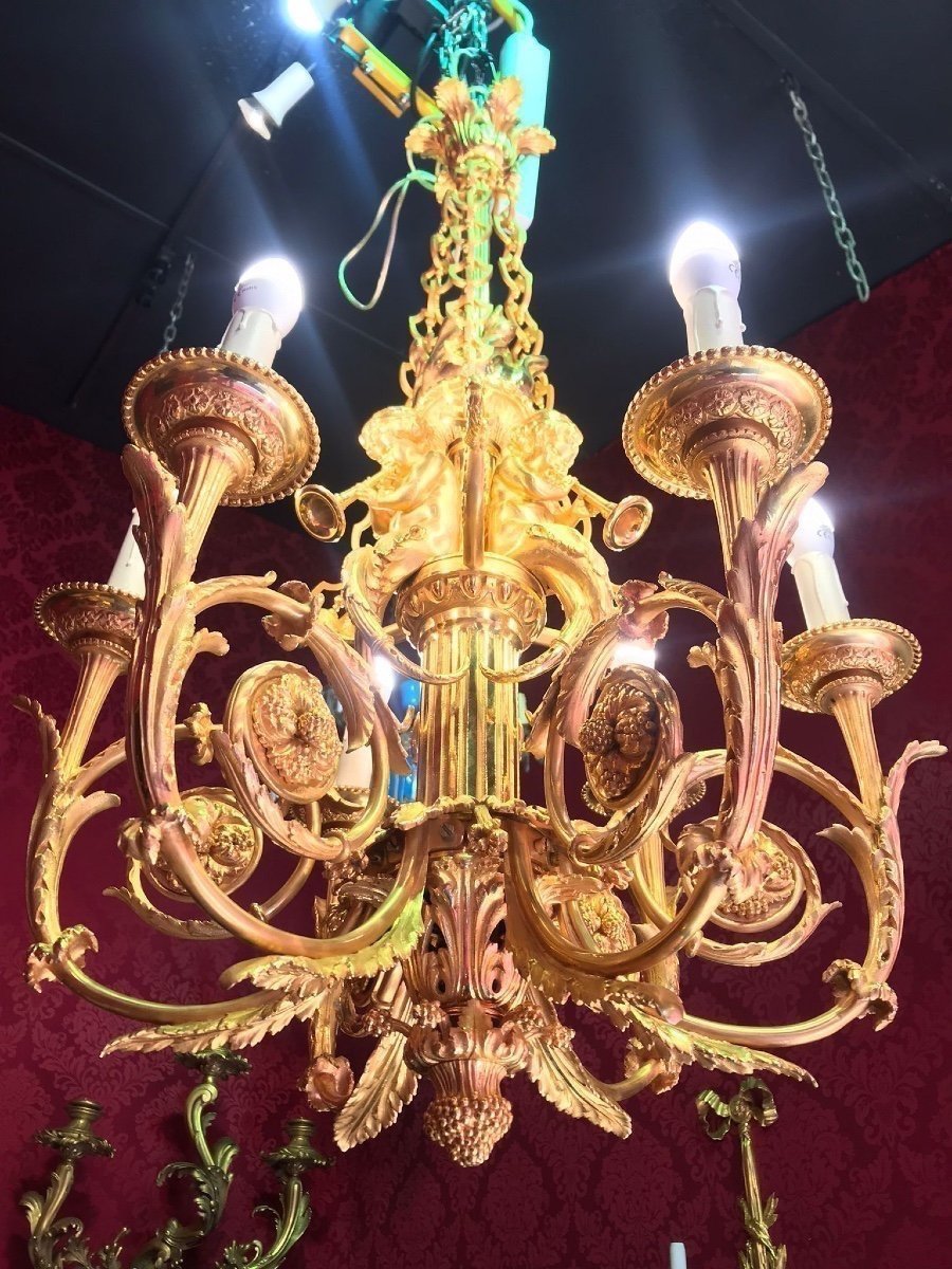 “arabesque With Children Musicians” Chandelier In Louis XVI Style