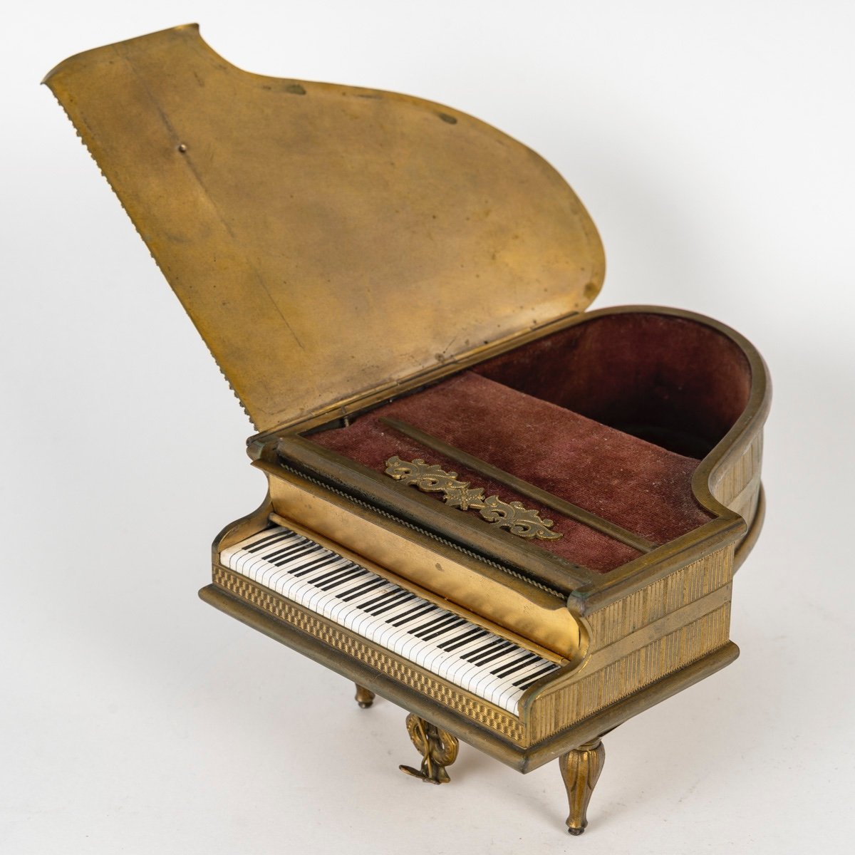 Rare Piano En Bronze émaillé D’époque 19em Siècle -photo-2