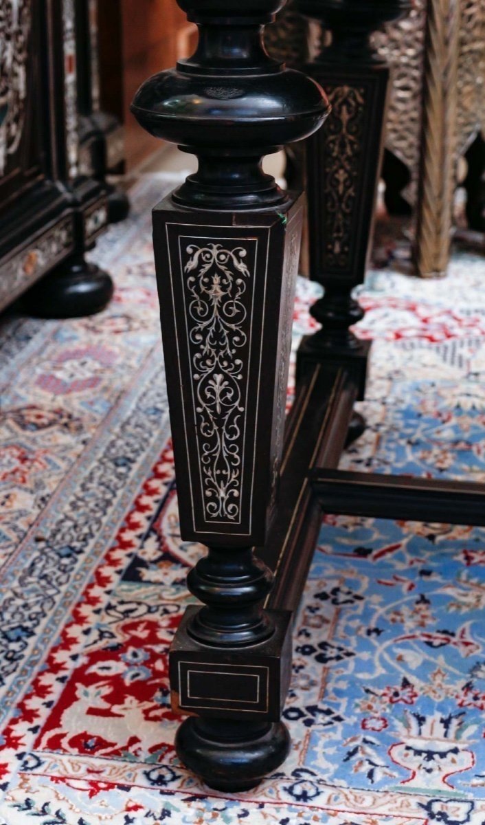 Rosewood And Ivory Desk - 19th Century Masterpiece-photo-4