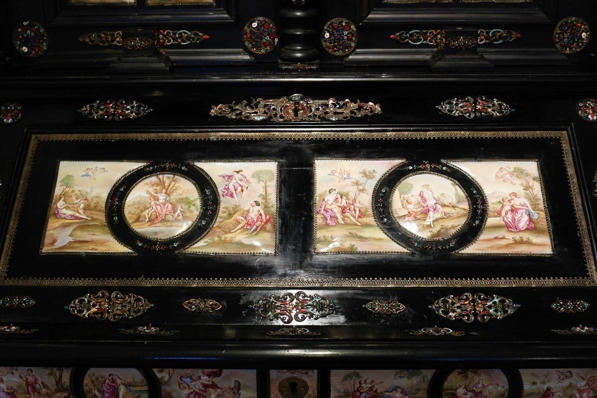 Austrian Ebony And Ebonite Desk On Leg, Vienna, Circa 1880-photo-4