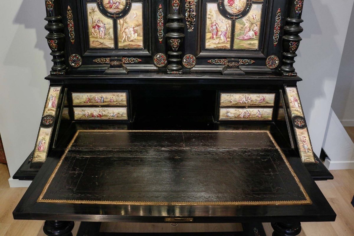 Austrian Ebony And Ebonite Desk On Leg, Vienna, Circa 1880-photo-5