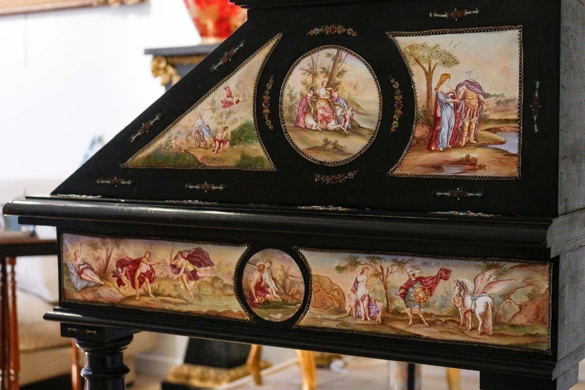 Austrian Ebony And Ebonite Desk On Leg, Vienna, Circa 1880-photo-6