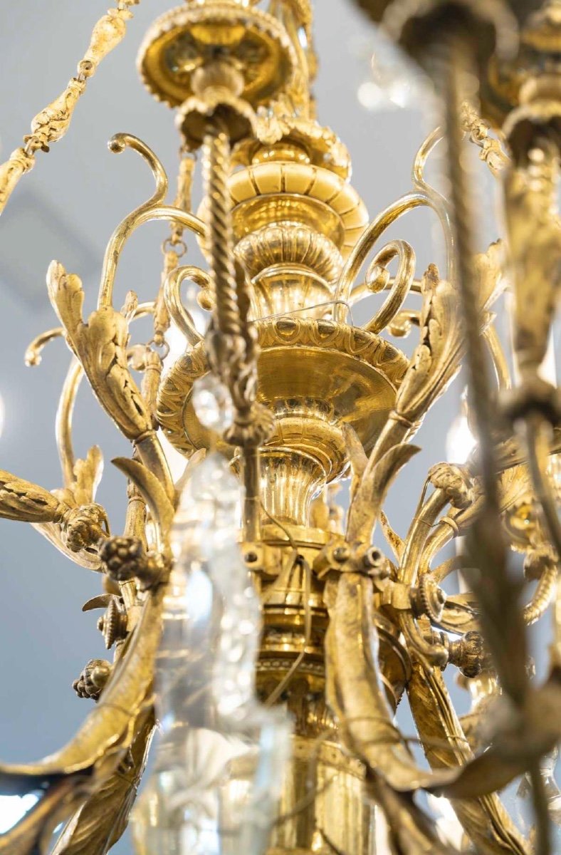  Gilt Bronze Chandelier, 19th Century-photo-4