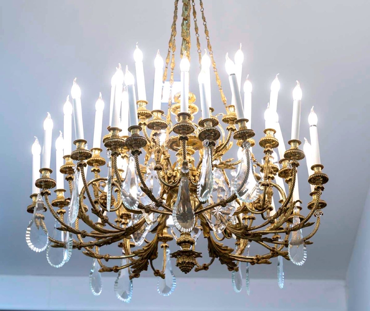  Gilt Bronze Chandelier, 19th Century