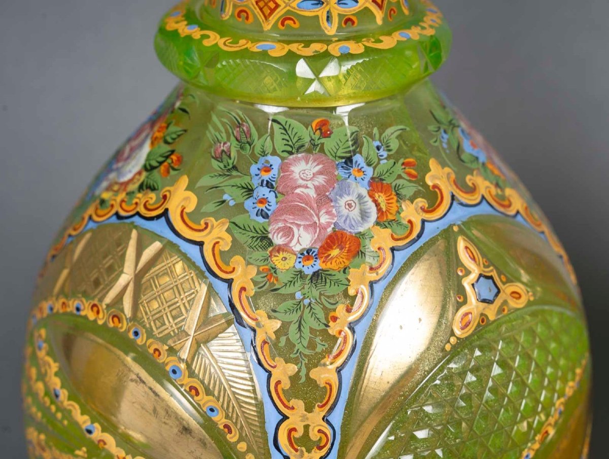 Paire De Carafes Attribuées à Fath Ali Chah Qajar – Perse, 19e Siècle-photo-1