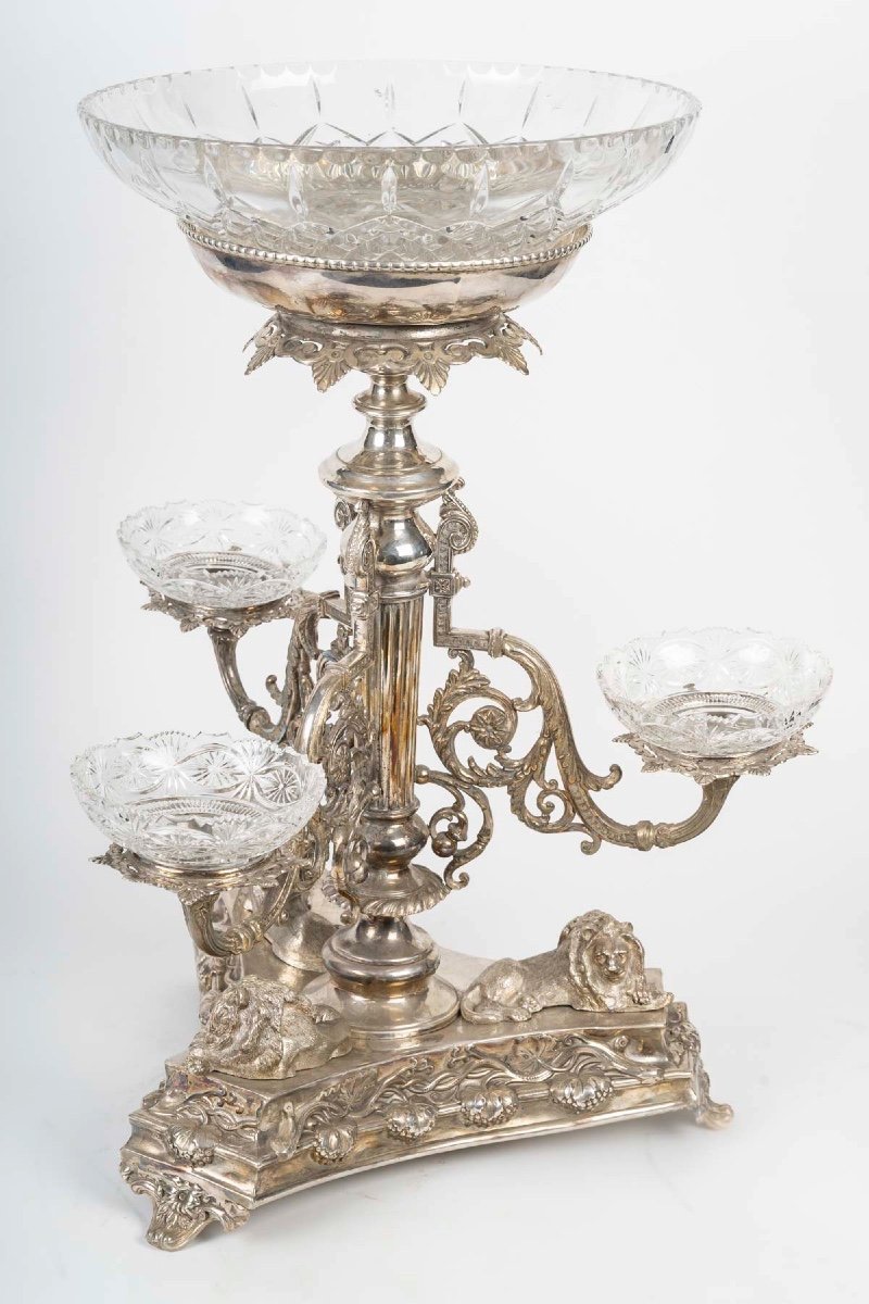 English Style Silver Plated Bronze Centerpiece-photo-2