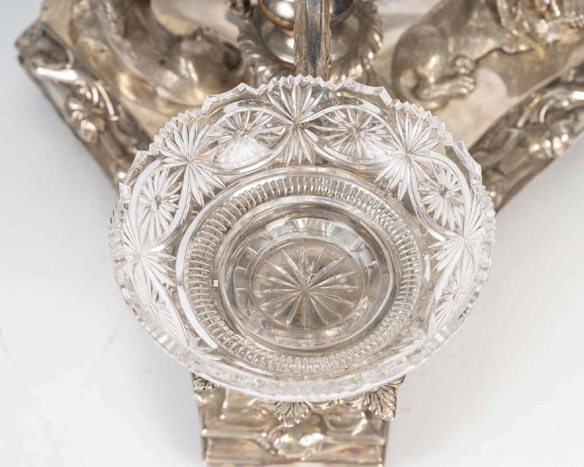 English Style Silver Plated Bronze Centerpiece-photo-1