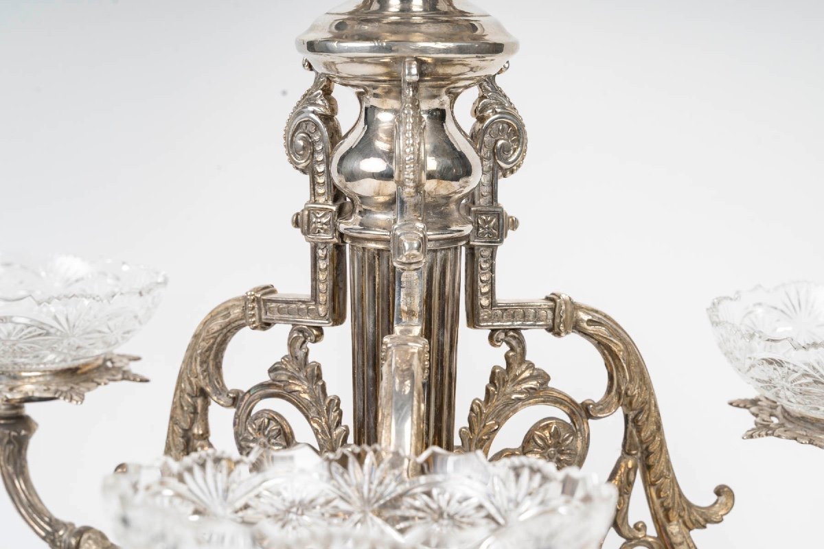 English Style Silver Plated Bronze Centerpiece-photo-2