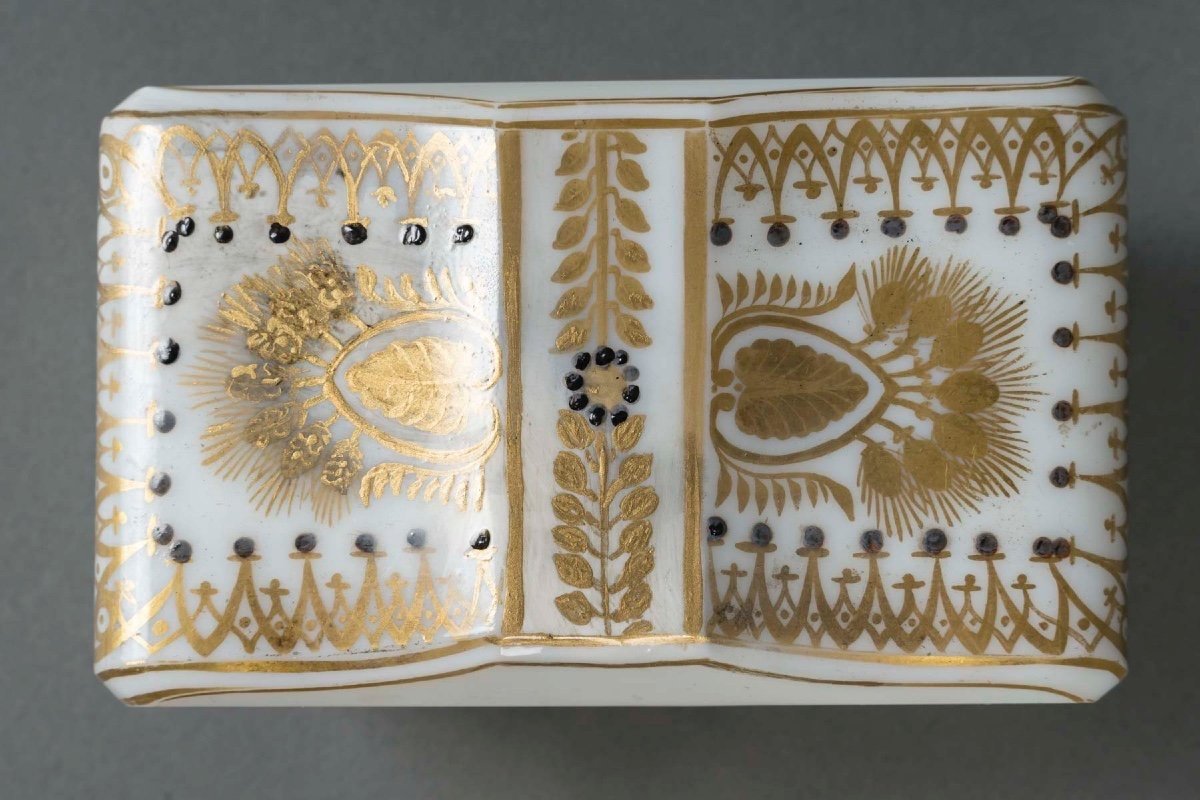 Gold Enamelled Opaline Box, Desvignes Design, Charles X Period-photo-1