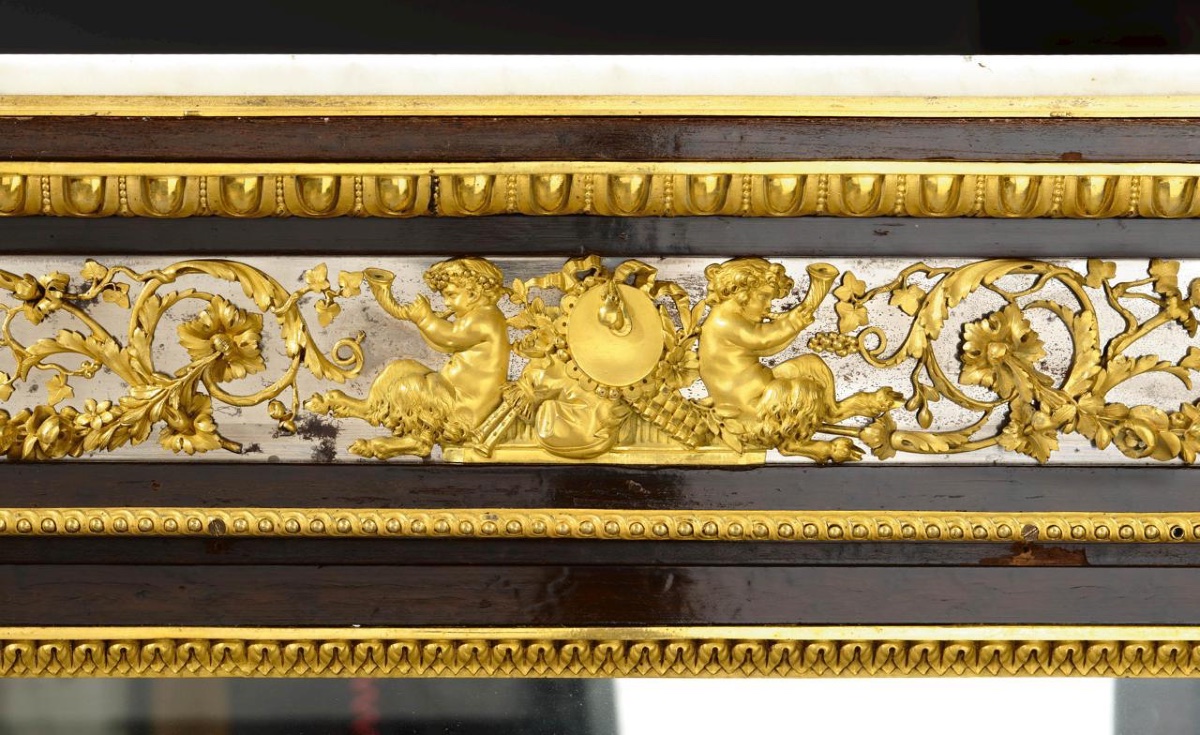 Demi-lune Vitrine, Style Louis XVI, Attribuée à Sormani Ou Maison Krieger, 1800-photo-2