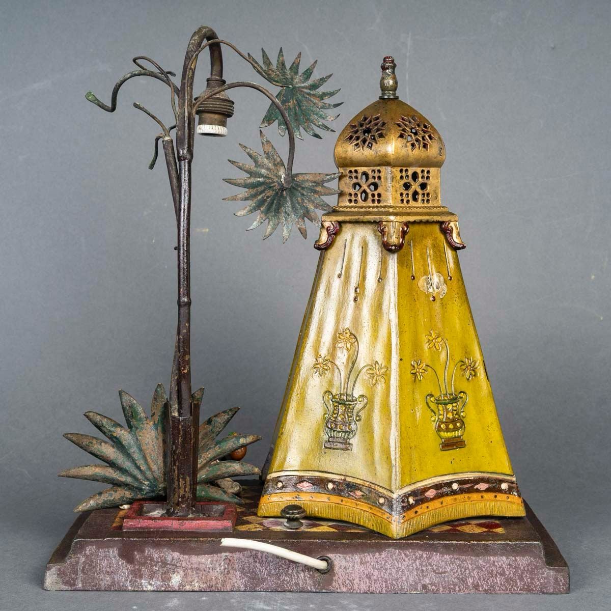 Vienna Bronze Tent Lamp, Signed Franz Bergman, 19th Century-photo-3