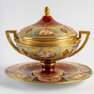 Drageoir Made In Enameled Porcelain, Dating From The 19th Century