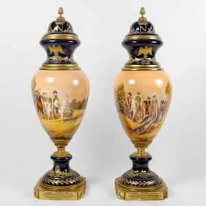Pair Of Sévres Porcelain Vase, 20th Century
