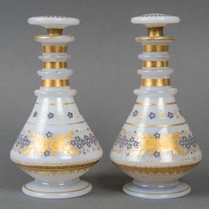 Pair Of Opaline Bottle, Desvign Design, Charles