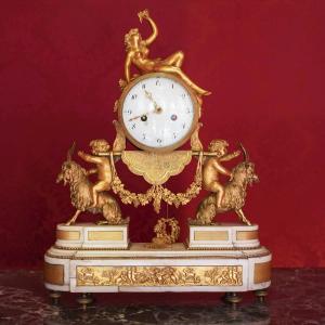 Louis XVI Patinated Bronze Bacchante Clock