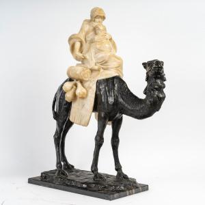 Bronze And Alabaster Sculpture, 19th Century