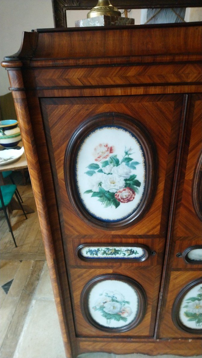 Marquetry Cabinet And Marble Slabs 19th-photo-2