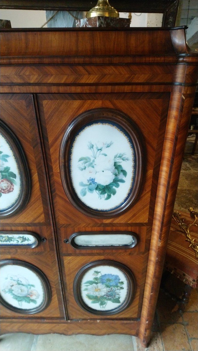 Marquetry Cabinet And Marble Slabs 19th-photo-3