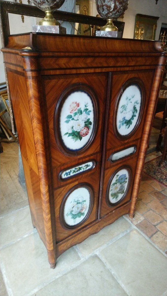 Marquetry Cabinet And Marble Slabs 19th-photo-1