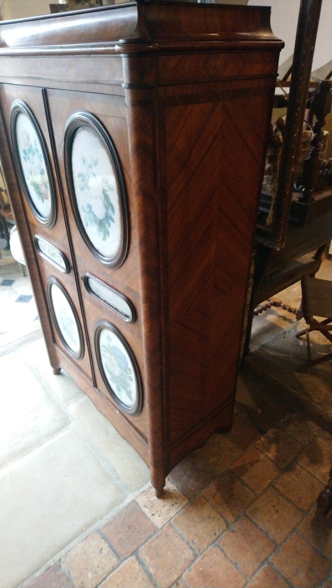 Marquetry Cabinet And Marble Slabs 19th-photo-3