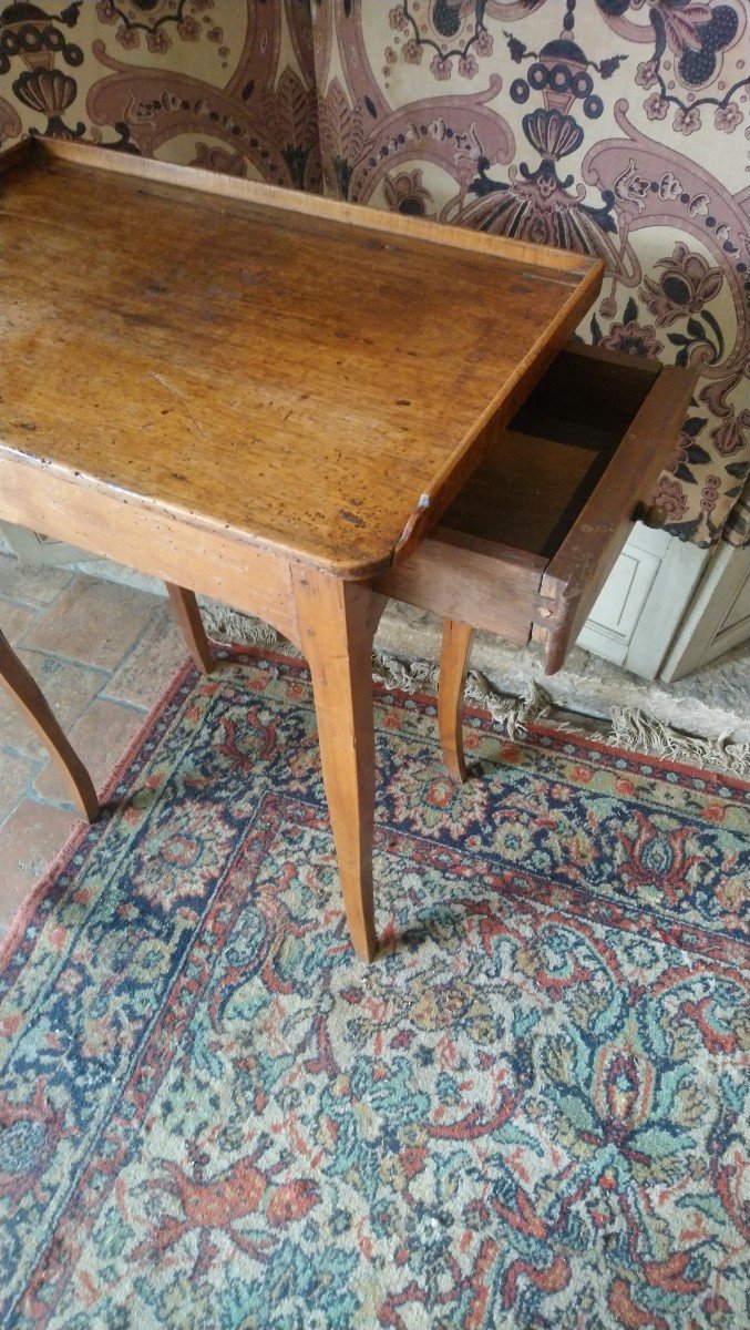 Lxv Walnut Table With 1 Drawer Late 18th -photo-4