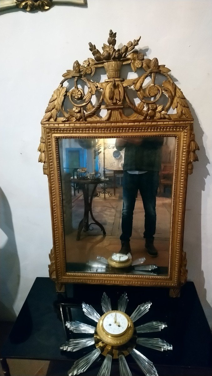 Miroir En Bois Doré Fin D époque Lxvi 