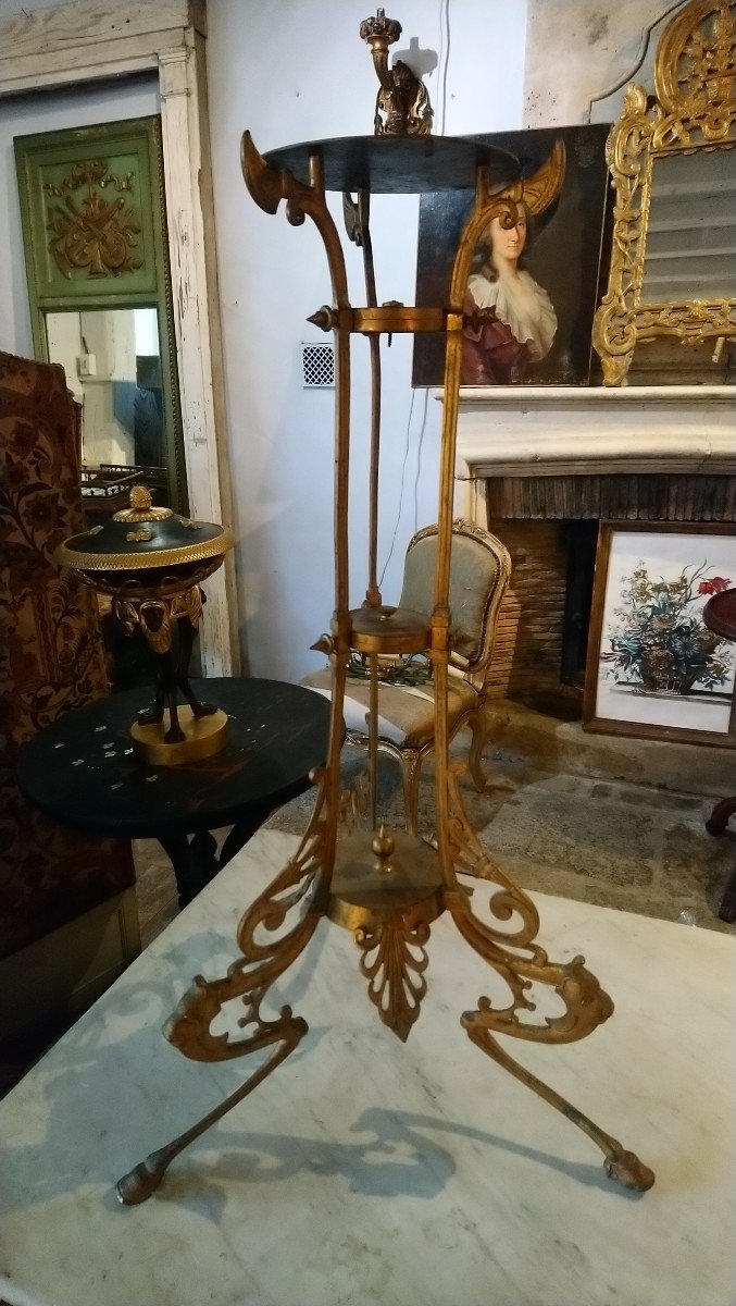 Pair Of Gilt Bronze Stands, Late 19th Century -photo-1