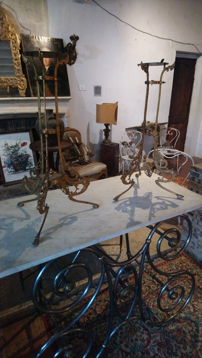 Pair Of Gilt Bronze Stands, Late 19th Century 