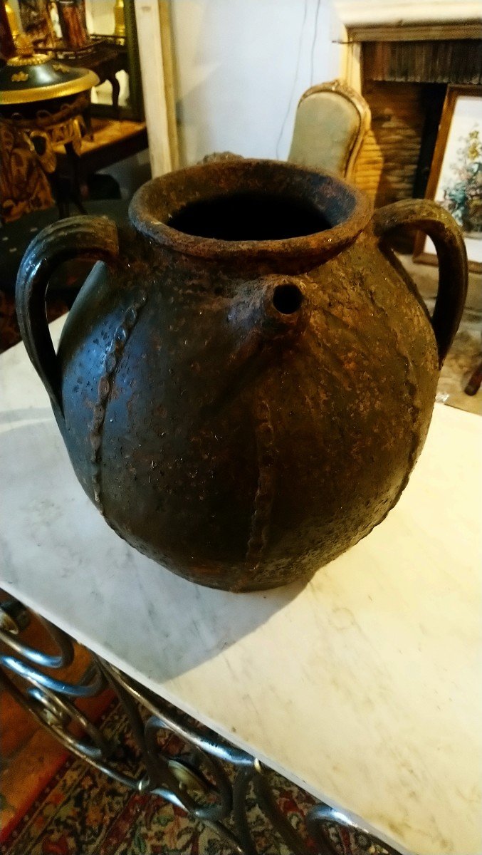 18th Century Walnut Oil Jug Or Beer -photo-4