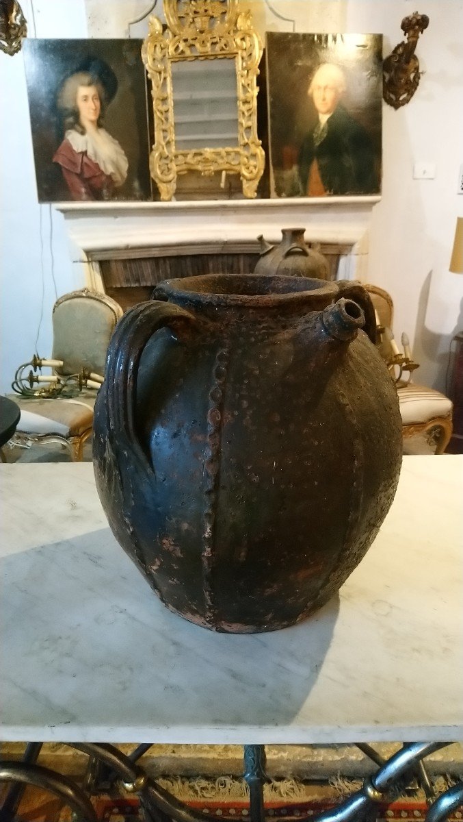 18th Century Walnut Oil Jug Or Beer 