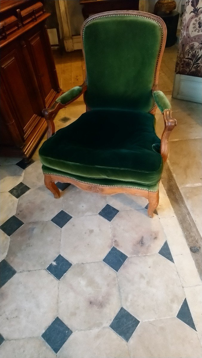 Fauteuil Coin De Feu Travail Régional Du 18e En Bois Naturel 