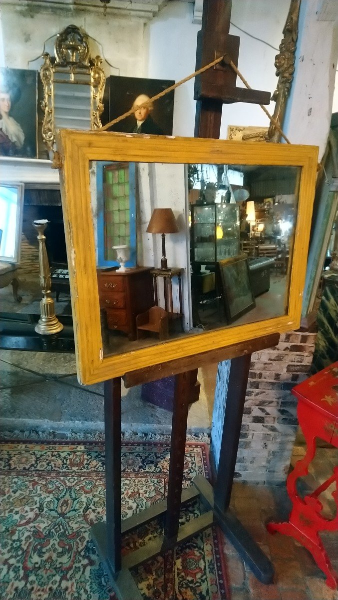 Yellow Painted Wood Directoire Mirror Late 18th Early 19th Century -photo-1