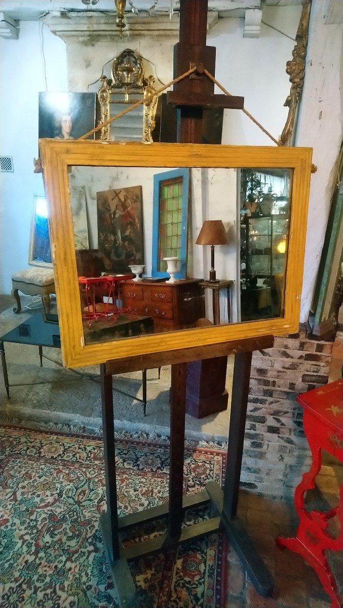 Yellow Painted Wood Directoire Mirror Late 18th Early 19th Century 