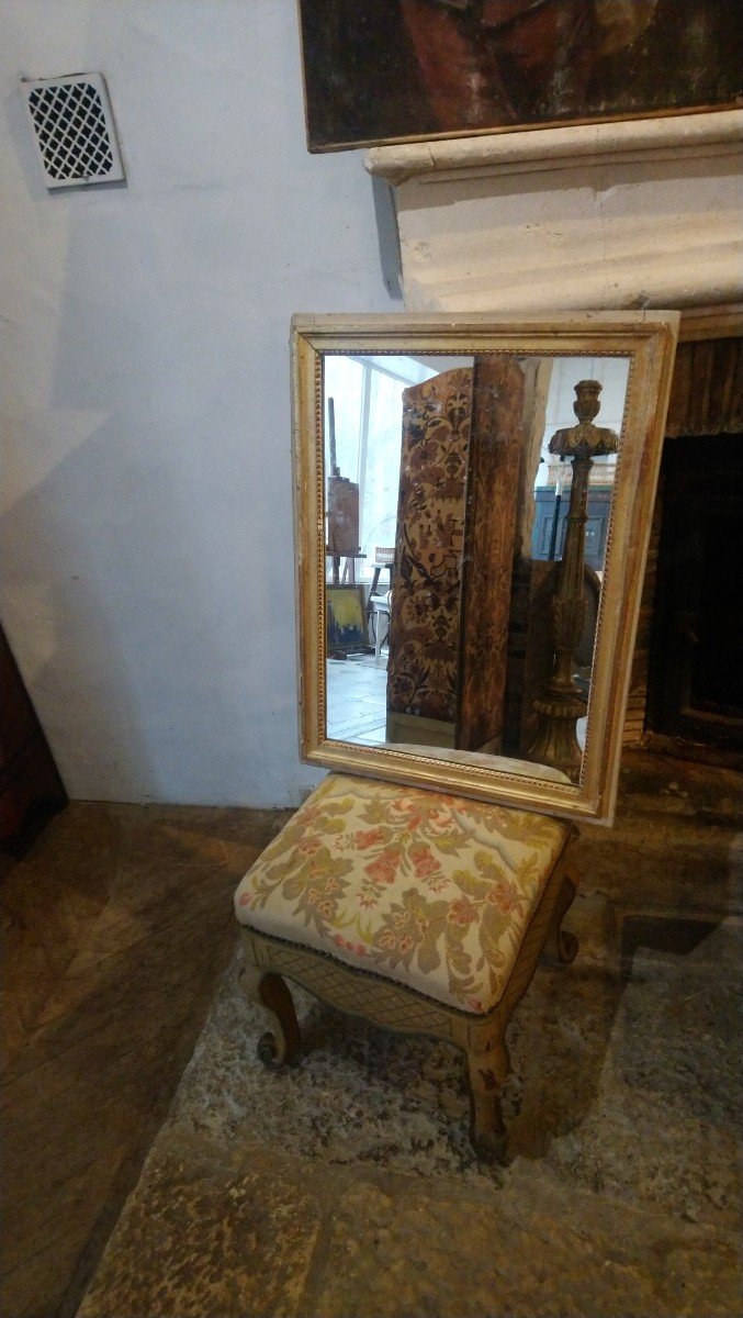 Miroir De Boiserie Lxvi Fin 18e Début 19e En Bois Doré 