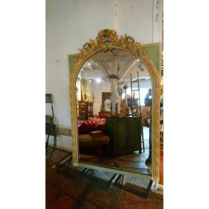 Fireplace Mirror In Wood And Relacquered Stucco Lxvi Style Early 19th Century 