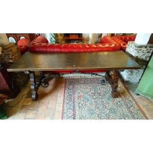 Table En Bois Naturel 19e ( Table Espagnole) 