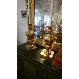 Pair Of Late 19th Century Gilt Bronze Candlesticks 