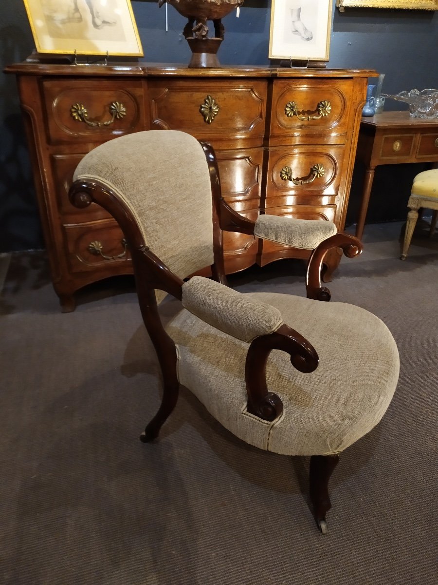 Low Armchair, English, 19th Century-photo-4