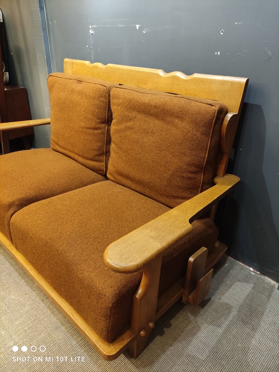 Pair Of Armchairs And Sofa, Guillerme Et Chambron-photo-6