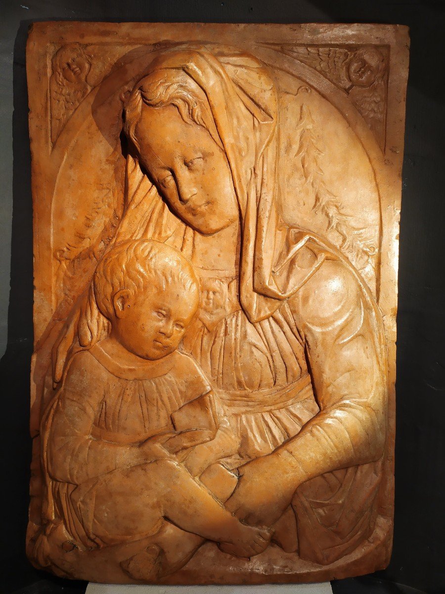 Vierge à l' Enfant . Terre Cuite Attribuée  A  Alcéo Dossena