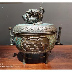 Japanese Bronze Perfume Burner 