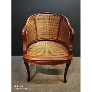 Art Nouveau Style Caned Office Chair 