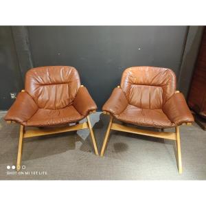 Paire De Fauteuils Suédois, Années 70