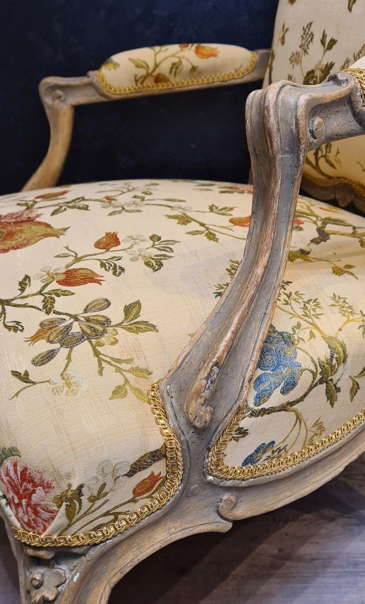 Fauteuil à la reine d'époque Louis XV -photo-2