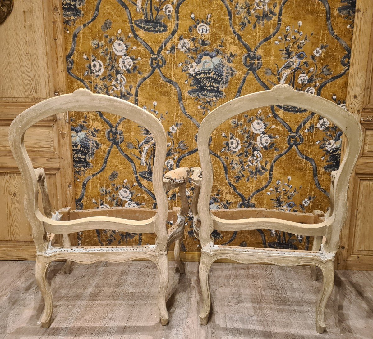 Fauteuils à la reine d'époque Louis XV -photo-4