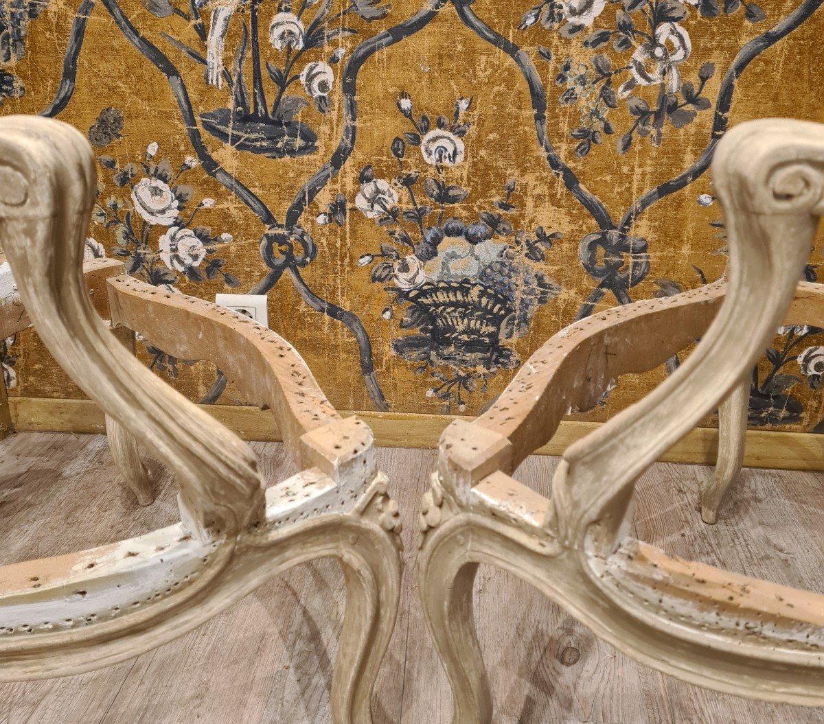 Fauteuils à la reine d'époque Louis XV -photo-4